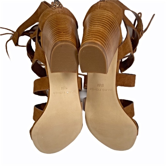 Marc Fisher Cognac Brown Gladiator Paradox Sandals - Picture 5 of 9